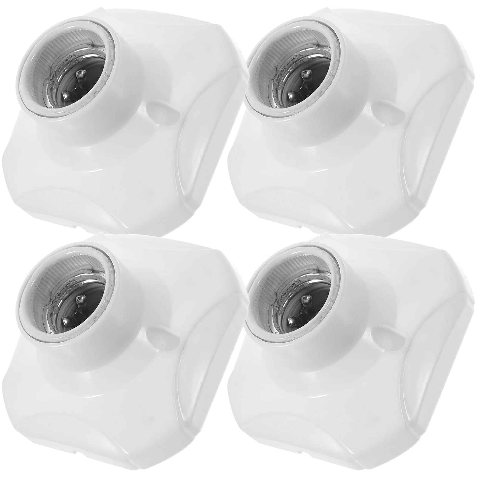 

4pcs 250V 6A Square E27 Screw Lamp Holder Ceramic Flat Bottom Light Bases For Candelabra To Medium Base Conversion Socket
