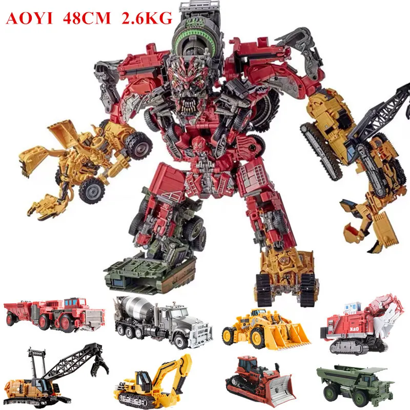 AOYI NEW 8 IN 1 Cool Devastator Transformation Robot Car Toys Anime Action Figures Classic Engineering Vehicle Model Boys DD03