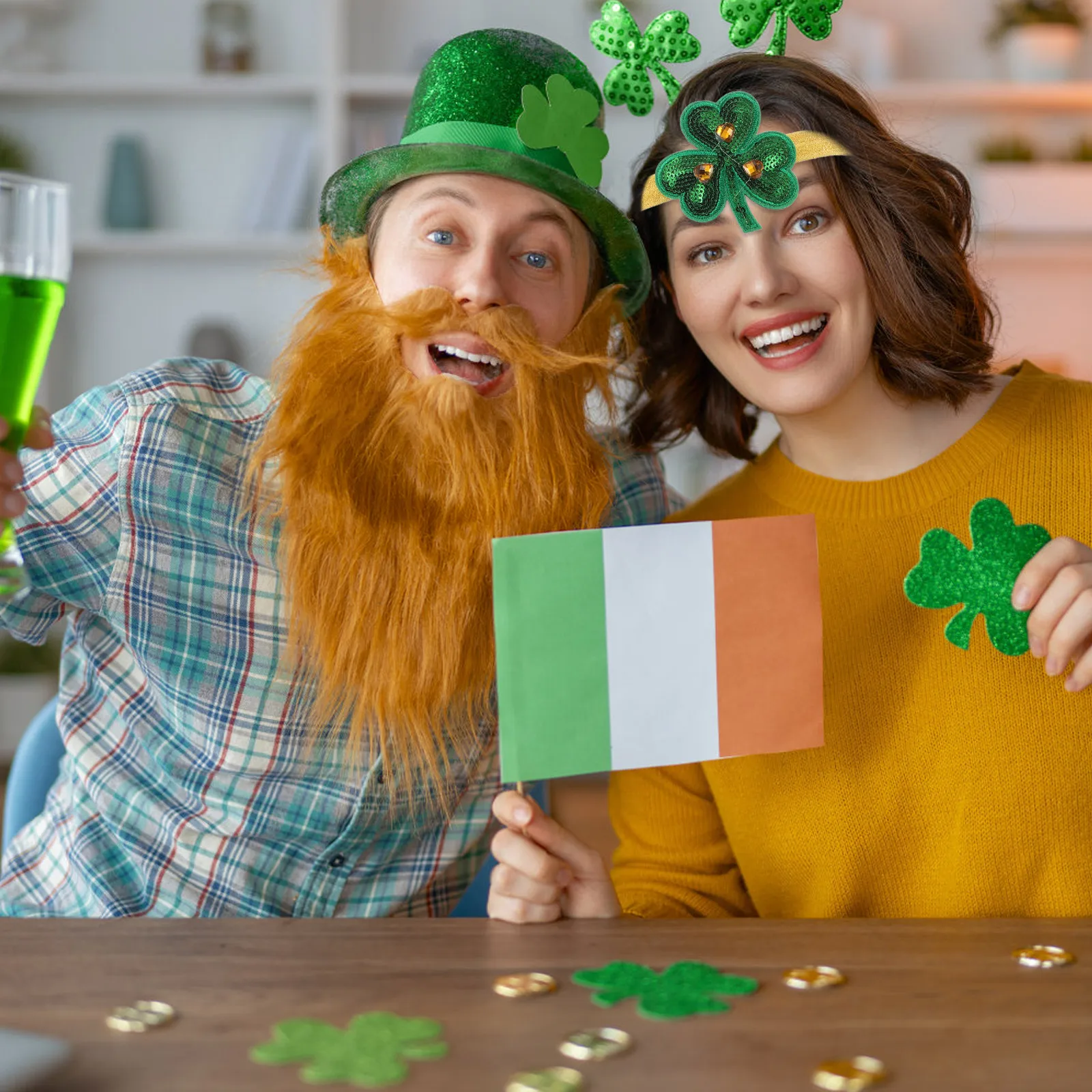 

St Patricks Day Headband Shamrock Green Lucky Wreath Festival Costume Lightweight Comfortable Party Accessory Women Irish Dance