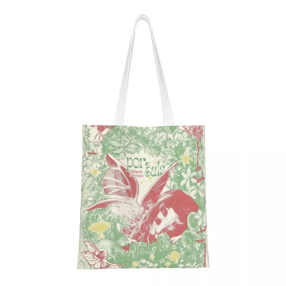 Custom American Folk Singer Melanie Martinez Grocery Shopping Bags Custom Printed Canvas Shopper Shoulder Tote Bag Handbag