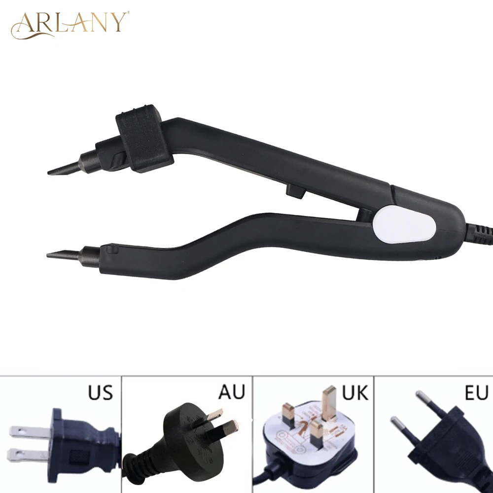 ARLANY-Black Heat Hair Connector Kit, Ferramenta de Extensões de Cabelo, Fusfashion Ferro com 100g Queratina Beads Pinça, Salon Barber Acessórios