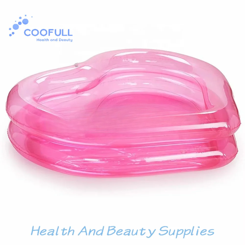 Coofull Hot Selling Inflatable Clear Pink Heart-shaped Swimming Pool Children Adult Water Float Inflatable Bathtub
