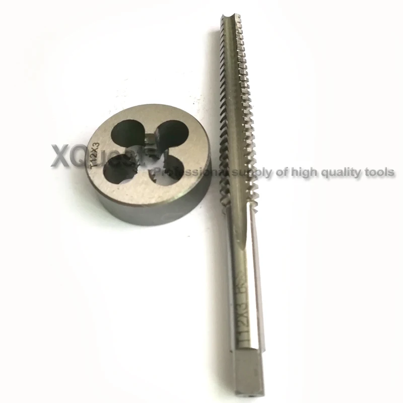 2PCS Metric Right Trapezoidal thread taps and Die set Tr12 TR12X2 TR12X3 T Left hand TR screw tap Round dies T12 T12X2 T12X3