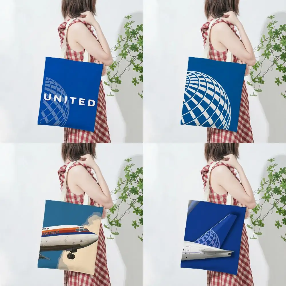 U-United U-United Airlines Global style Storage Bags Lightweight Printed Canvas Bag Portable Daily Shopping Shoulder Bag - Aliexpress Deal