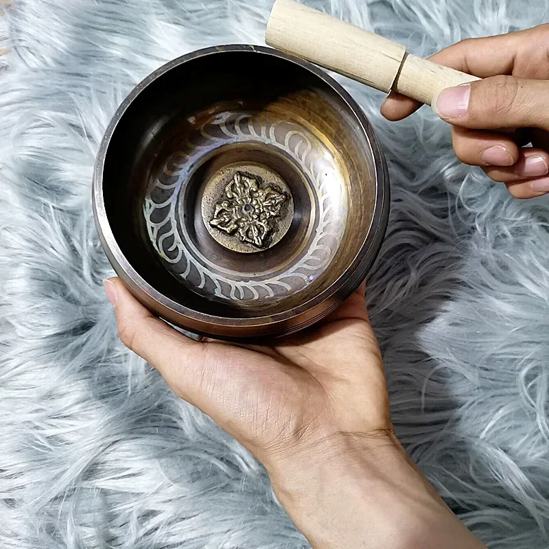 Nepal handmade budda sound bowl sound therapy joga medytacja misa dźwiękowa tybet modlitwa miska metalowe rękodzieło ozdoby do wystroju domu