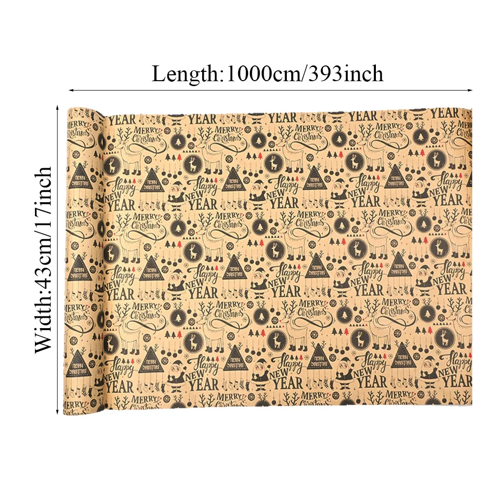 Christmas Kraft Paper Wrapping Roll