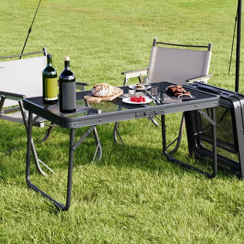 Opvouwbare buitentafel Hittebestendige grilltafel Zwaar draagbaar kookstation voor RV Camping Achterklep Feestbalkon