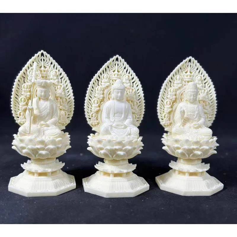 Ivory Nut Buddha Buddha Sakyamuni Home Decoration Guanyin Dizang King Bodhisattva/Buddha Statue Whirling Three Saints