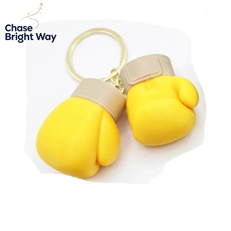 Simulation Boxing Gloves Key Chain Creative Fitness Pendant Portable Keyring for Outdoor Sports Backpack Decor Gift Idea
