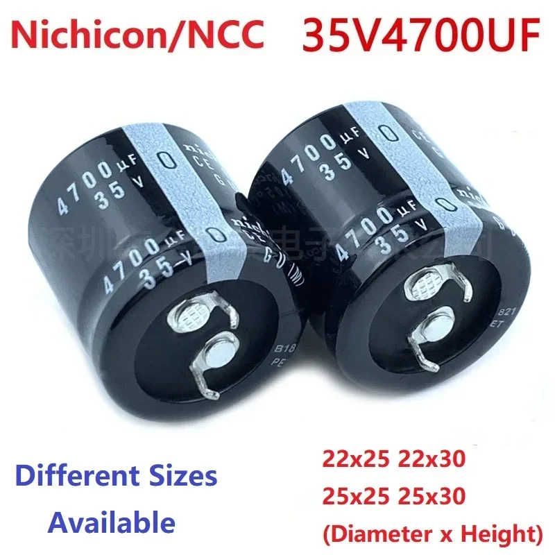 

2Pcs/Lot Japan Nichicon/NCC 4700uF 35V 35V4700uF 22X25 22X30 25x25 25x30 Snap-in PSU Amplifier Capacitor