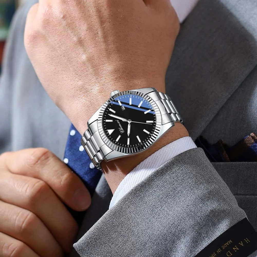 CHENXI Luxury Men's Quartz Watch Date Clock Stainless Steel Strap Waterproof Business Casual watches for Man Gifts Fashion
