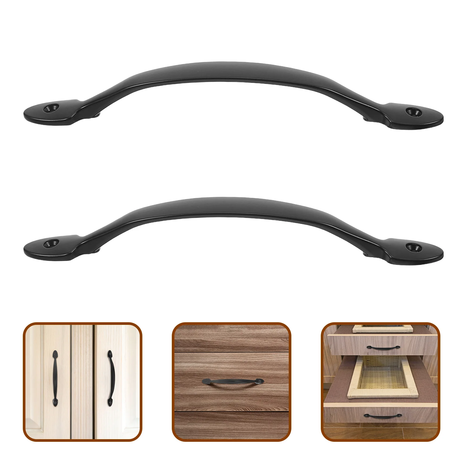 

2 Pcs Handle Cabinet Hardware Drawer Handles for Dresser Wardrobe Door Cupboard Closet Pull Black