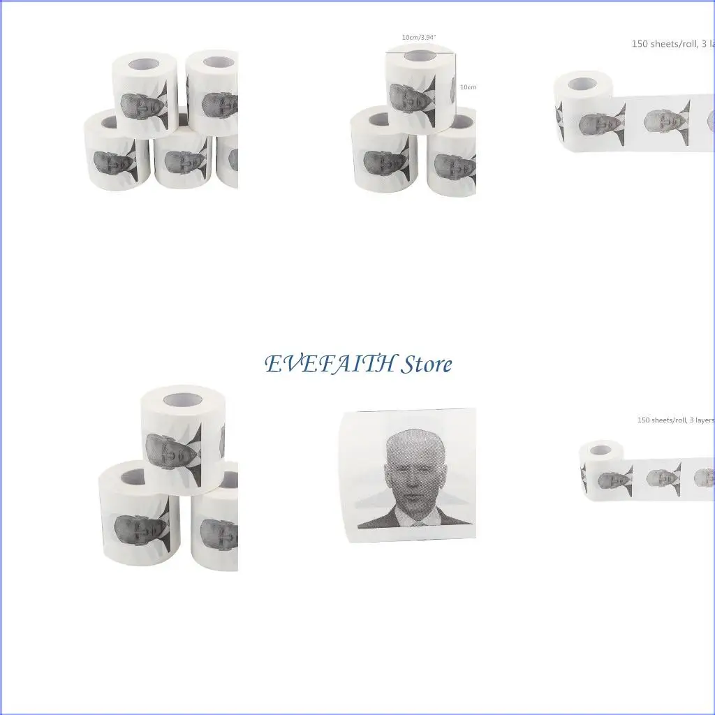 

124b 3 Layertolet Paper Joe Biden Юмор Ролл Столфея новинка GAG подарок смешной кляп подарок