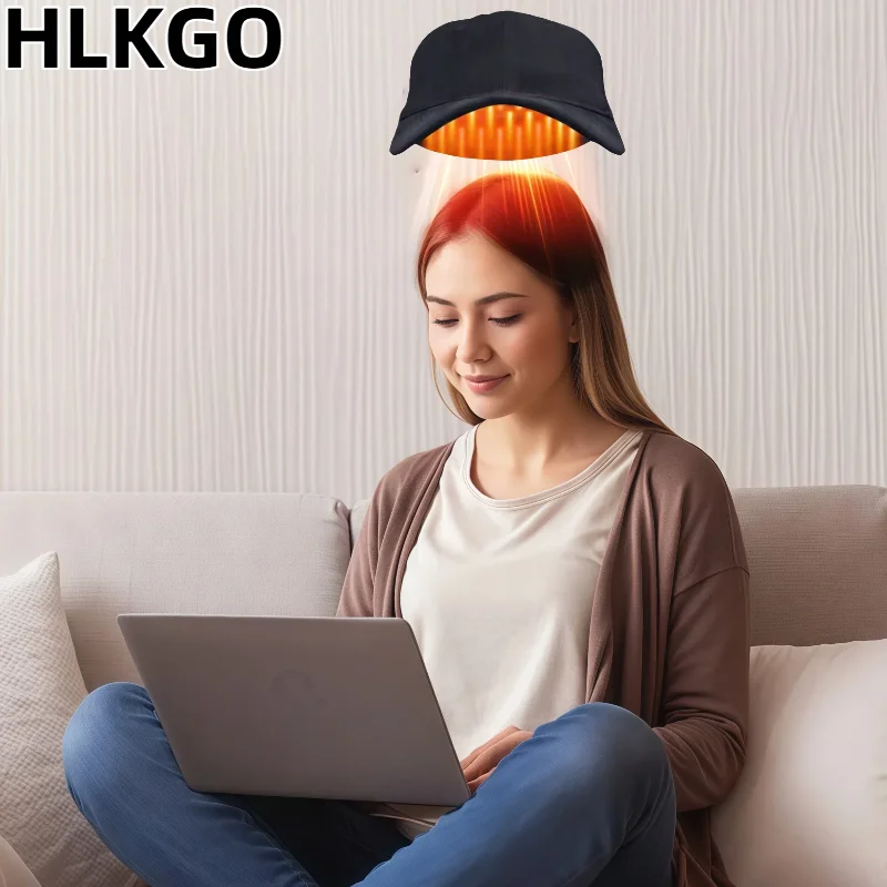 LLLT Anti Hair Loss Laser Helmet Wireless, Rechargeable Laser Cap for Hair Growth Treatment for Men and Women