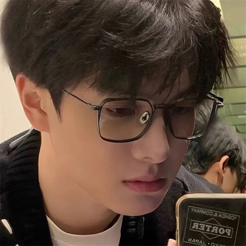 EYELUYAN Pure Titanium Full Rim Frame Optical Eyeglasses Retro Square Eyewear Frame Men Myopia Optical Prescription Glasses