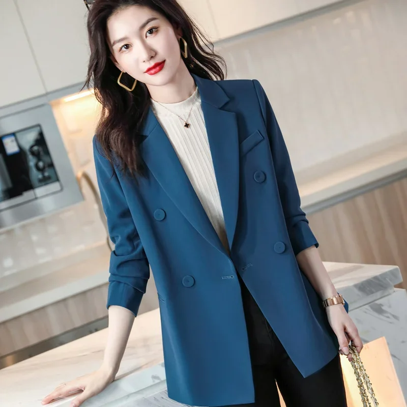 

Women Blazers Coffee Profession Suits Jackets Spring Office Ladies Coats Loose Casual Long-sleeved Slim Office Ladies Clothes