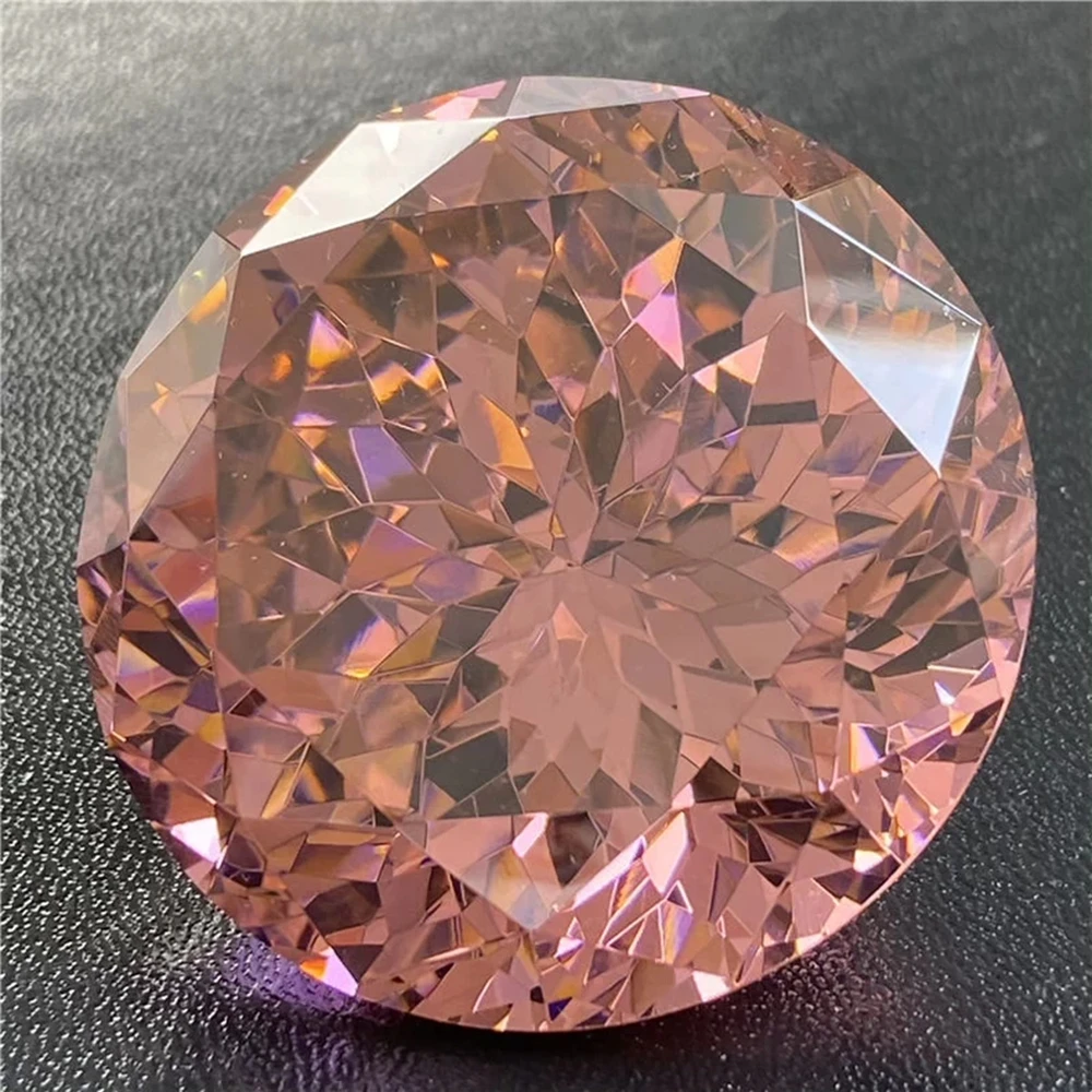 

60mm Pink Loose Cubic Zirconia Stones Synthetic CZ Stones Round Brilliant Cut Big Cubic Zirconia Stone