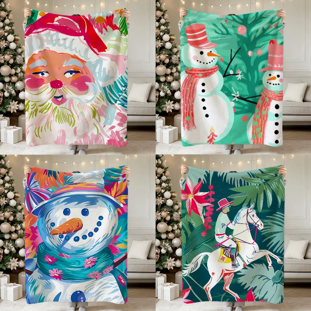 Fashion Art Preppy Tropical Christmas Soft Warm Plush Blanket For Dorm Sofa Living Room Pet Hogar Bedroom Gift Nap Home Flannel