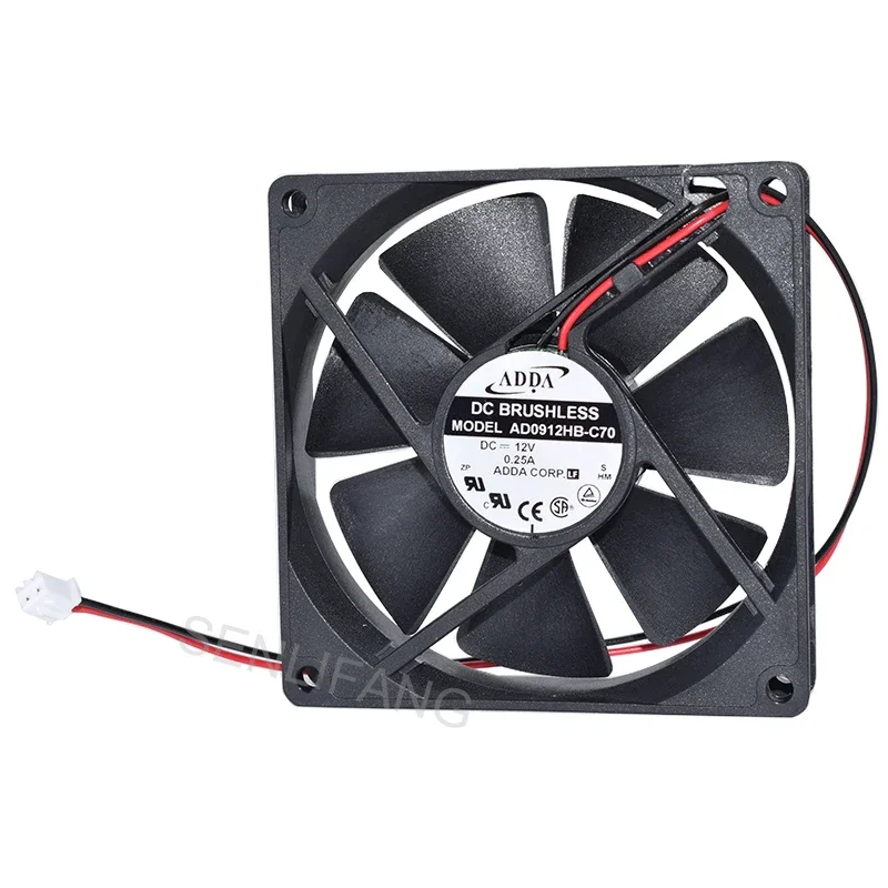 Well Tested Cooling AD0912HB-C70 92*92*20MM DC12V 0.25A Two Pins For Server Cooler Fan