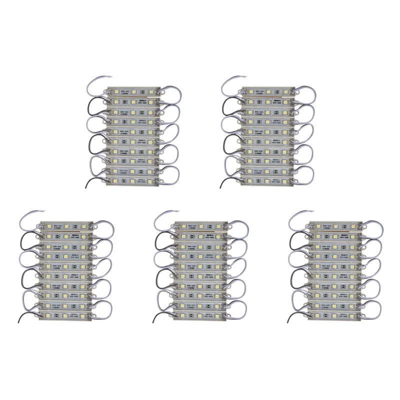 ABGE-50Pcs 5050 SMD 3 LED وحدة LED قطاع سلسلة ضوء مقاوم للماء تيار مستمر 12 فولت أبيض بارد
