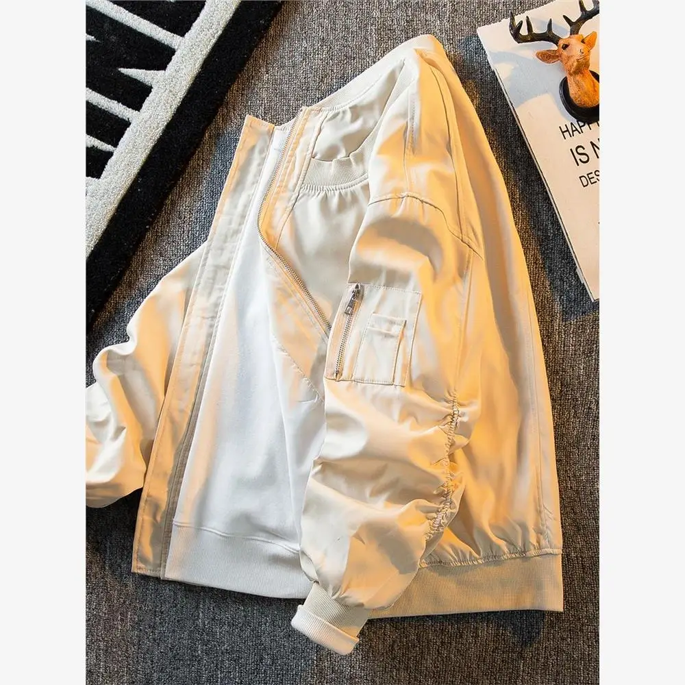 

American Sle MA Pilot Collar Jaet Men's Spring Trendy High Street Vibe Baseball orm ort Sve V-Ne Men's Coat