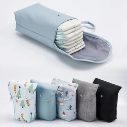 Organizador multifuncional de pañales para bebé, bolsa impermeable reutilizable con estampado de moda, bolsa húmeda/seca, bolsa de almacenamiento para mamá, bolsa de pañales de viaje