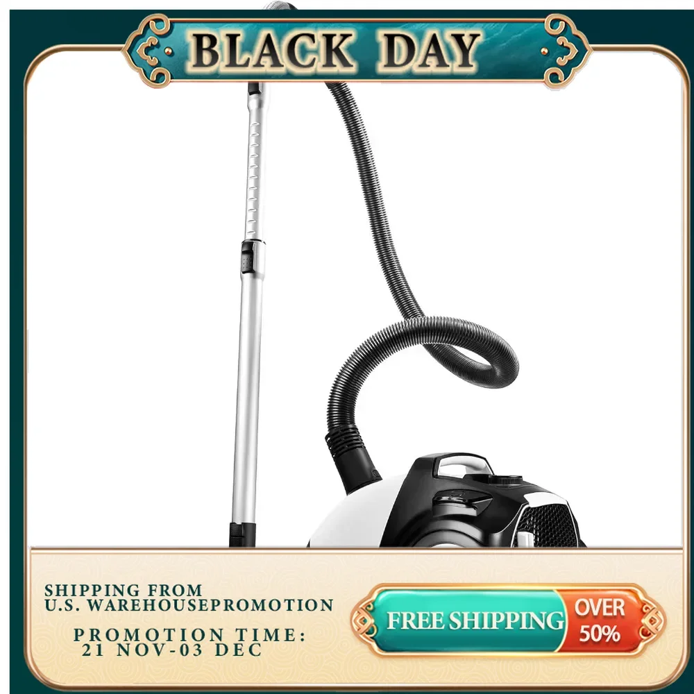 Can vacuum cleaner - ultra quiet operation 18 inches long x 12 inches wide x 11 inches high black free shipping