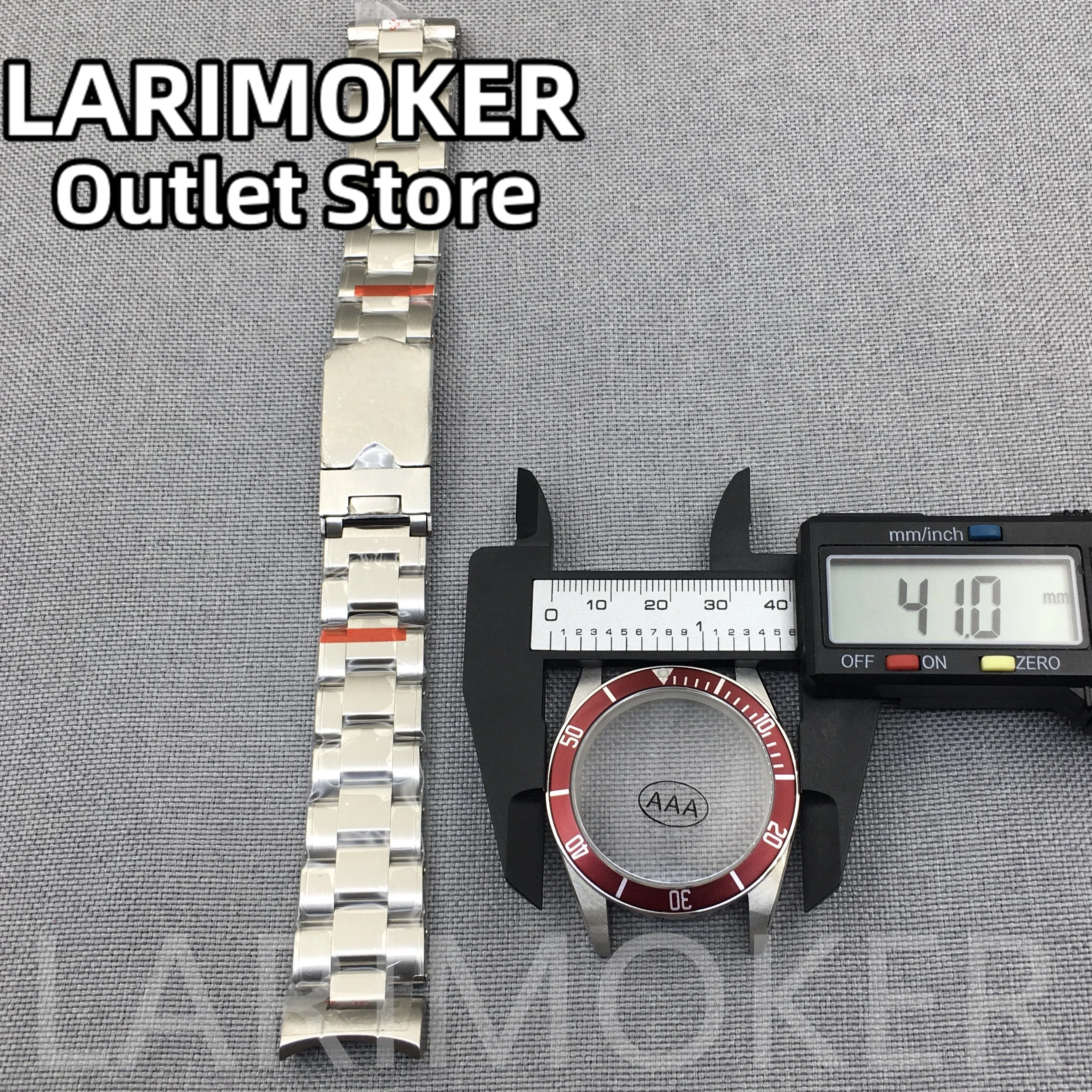 

LARIMOKER 22mm sliver 904L solid stainless steel bracelet watch strap fits LARIMOKER 41mm case