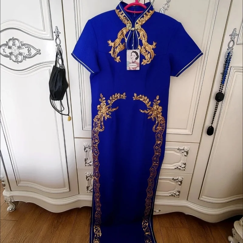 Elegant Women Vietnam Ao Dai Cheongsam Chinese Traditional Performance Wedding Party Dress Costumes