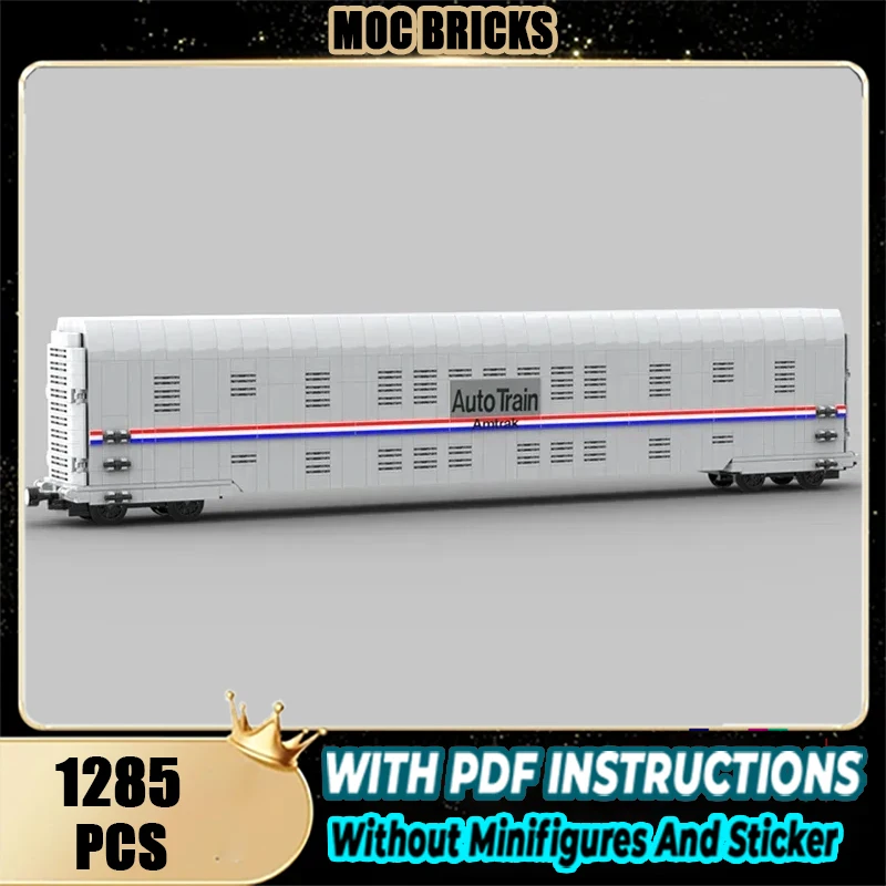 

Moc Building Bricks Autorack 1/48 Scale Train Model Technology Modular City Car Blocks Construstion Toy DIY Set Assembly Gifts