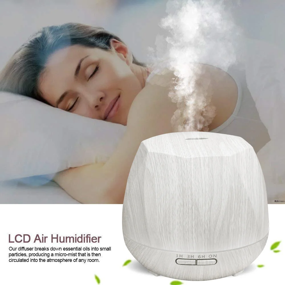 مرطب LED بـ 7 ألوان وموزع للتحكم عن بعد، 3 إعدادات للمؤقت، ناشر بالموجات فوق الصوتية الهادئ للمنزل/المكتب