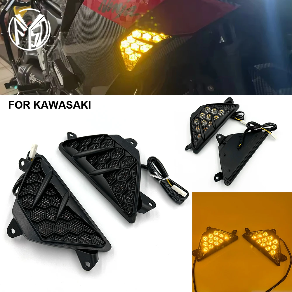 

Motorcycle Flasher LED Turn Signals Light For KAWASAKI NINJA 250 300 400 650 1000 SX NINJA Z1000 ZX6R ZX25R ER6F EX650 Indicator