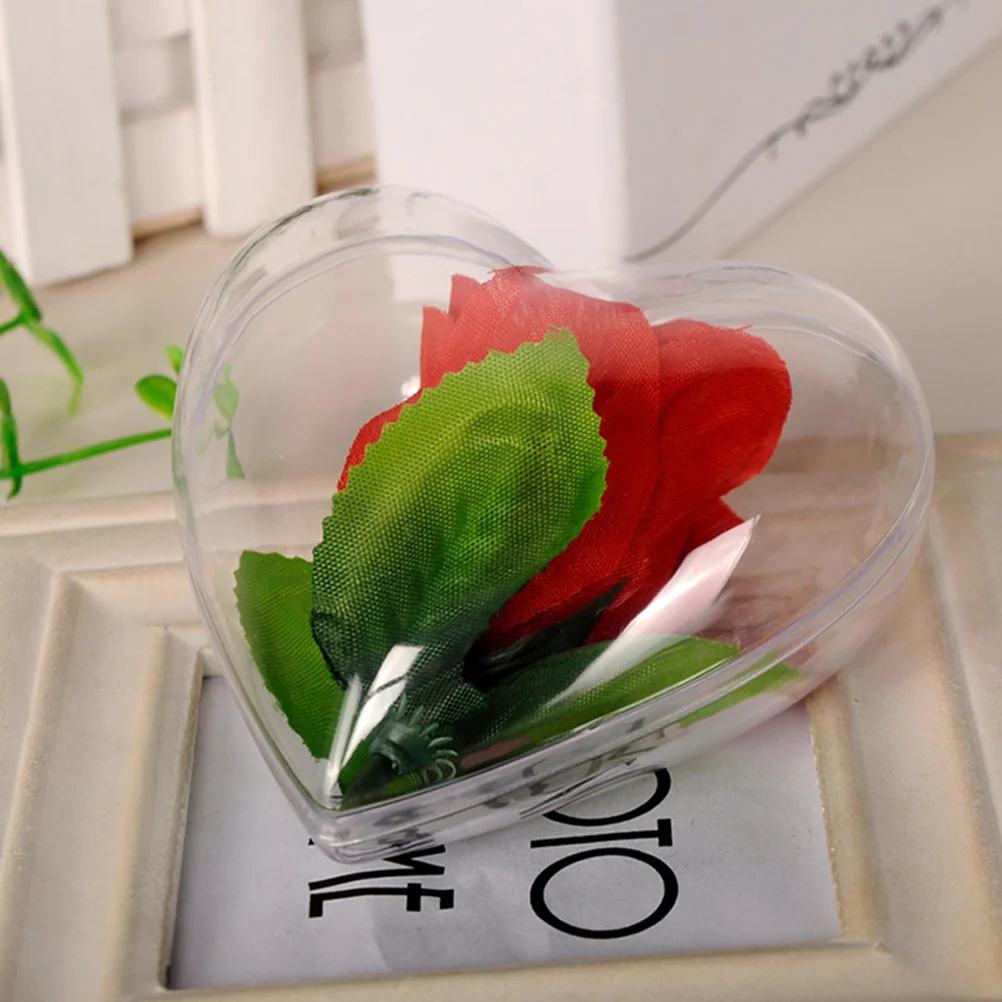 

20Pcs Clear Plastic Fillable Heart Balls Wedding Christmas Party Decor DIY Hanging Ornament Valentine Candy Box