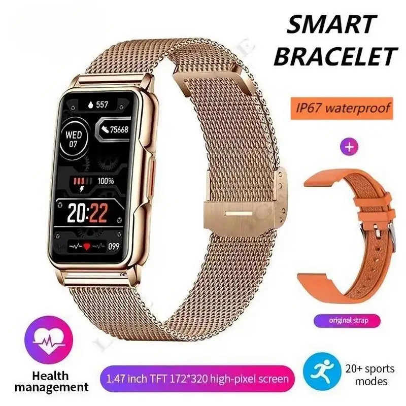 

H80 Smart Bracet 1.47 Inch HD Screen IP67 Waterproof Bluetooth Health Monitor Smartband Sports Smartwatch for Men Women