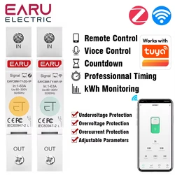 1P TUYA Zigbee WIFI Leakage Measurement Intelligent Circuit Breaker EAYCBM-T 1P Kwh Time Relay Switch Leakage Voltage Protection