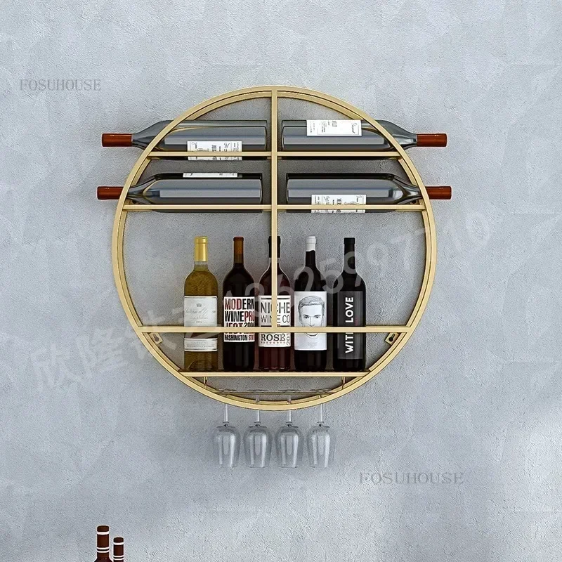 Estante de exhibición de vino para Bar de lujo, gabinetes montados en la pared, gabinete de hierro, organizador colgante de cocina, productos para el hogar Weinregal