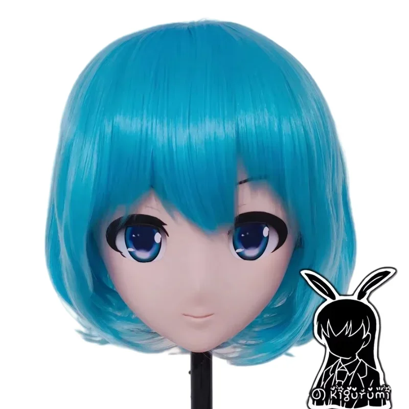 (R-Mask 08) Silicone Helloween Cosplay Girl Crossdressing Resin BJD Mask DOLL Japan Cartoon Kigurumi Anime Cosplay Mask with Wig