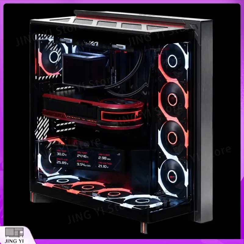E-ATX Gaming PC Case Curved Glass Ocean View Chassis Full Tower Computer Housing DIY Desktop Cabinet RGB Support Water