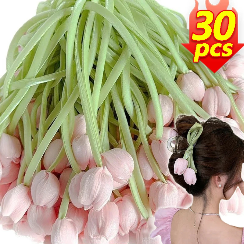

Ins Korean Tulip DIY Accessories for Cake Clothes Dresses Hair Curtains Home Accessories Decoration 3D Flowers Garment Accessory