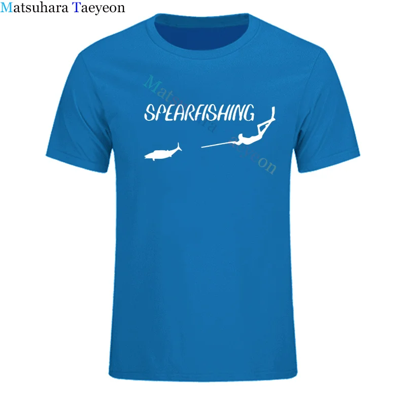 New Sperfishing Freediving Spearfish Print T-shirt Men O-Neck Funny T-shirtS Short Sleeve Shirt Casual Tshirt Tee Tops Clothing