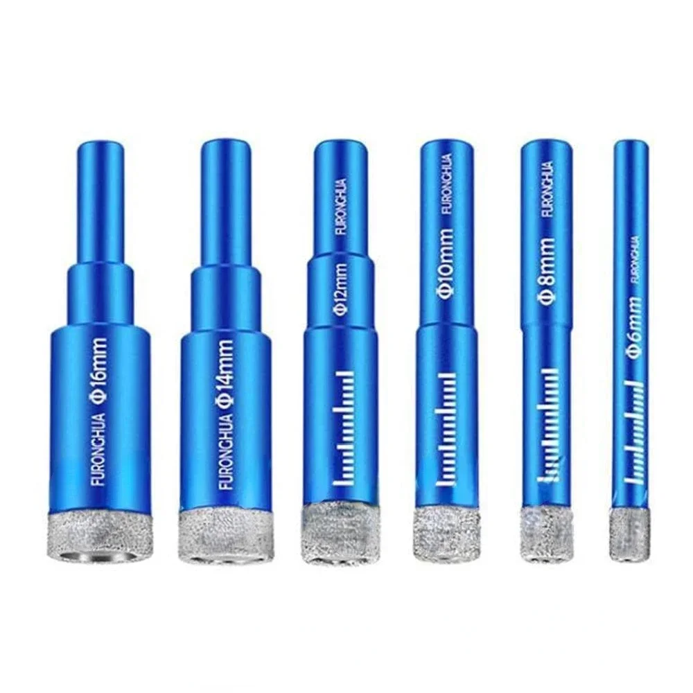 Perfuração Seca Revestida Diamante Durável do Bocado de Broca do Núcleo de 46 Peças de Krachtige 10 12 14 16 mm para a Porcelana de Quartzo do Granito de Mármore de Vidro