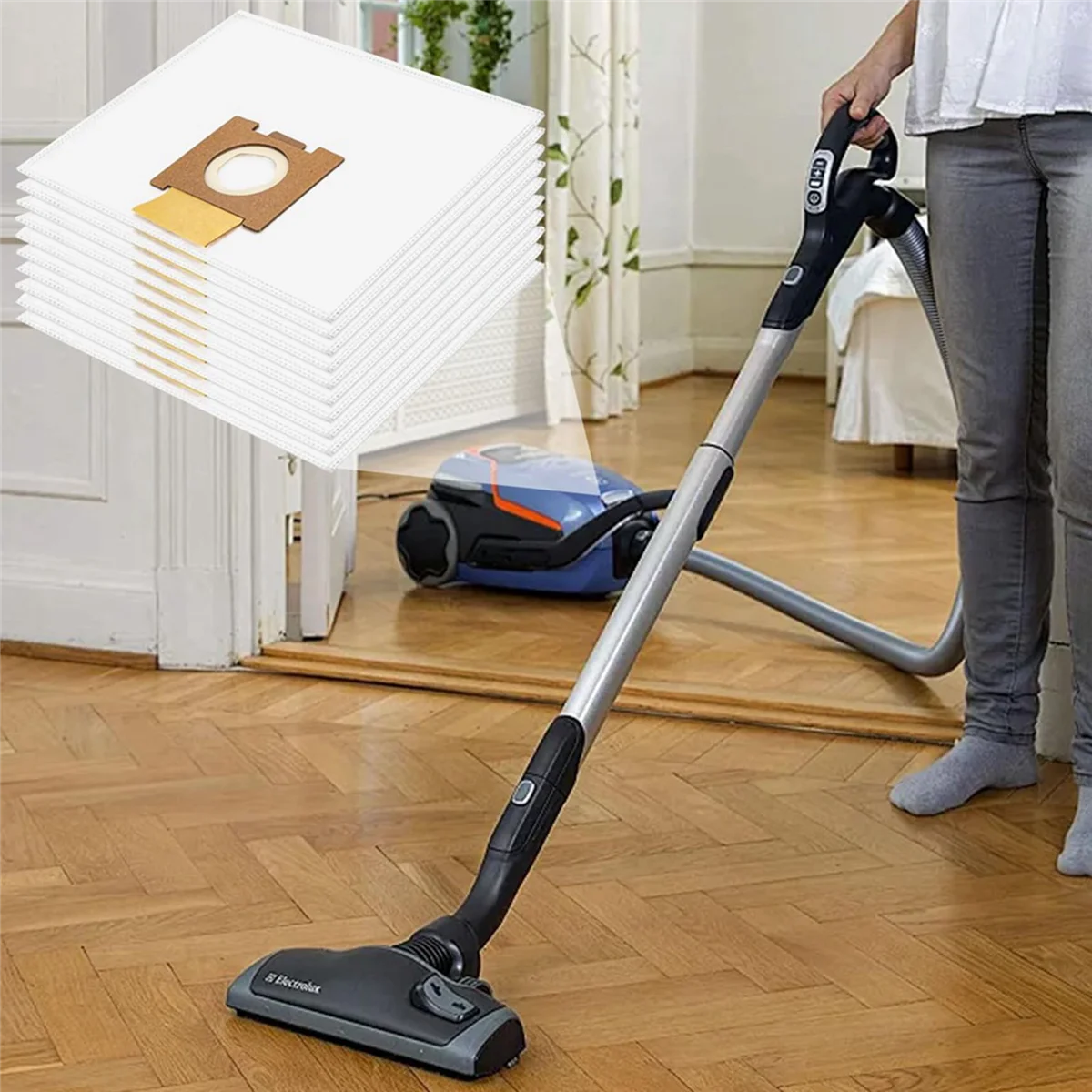 10 Vacuum Cleaner Bags for Hoover H81/H81 Pure Epa/Telios Extra, Large Capacity Non-Woven Vacuum Dust Bags image 6