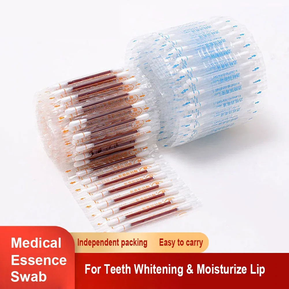 

30Pc Disposable Teeth Whitening Vitamin E Swabs VE Essence Iodine Medical Alcohol Cotton Swab Stick Moisturize Lip Gum First Aid