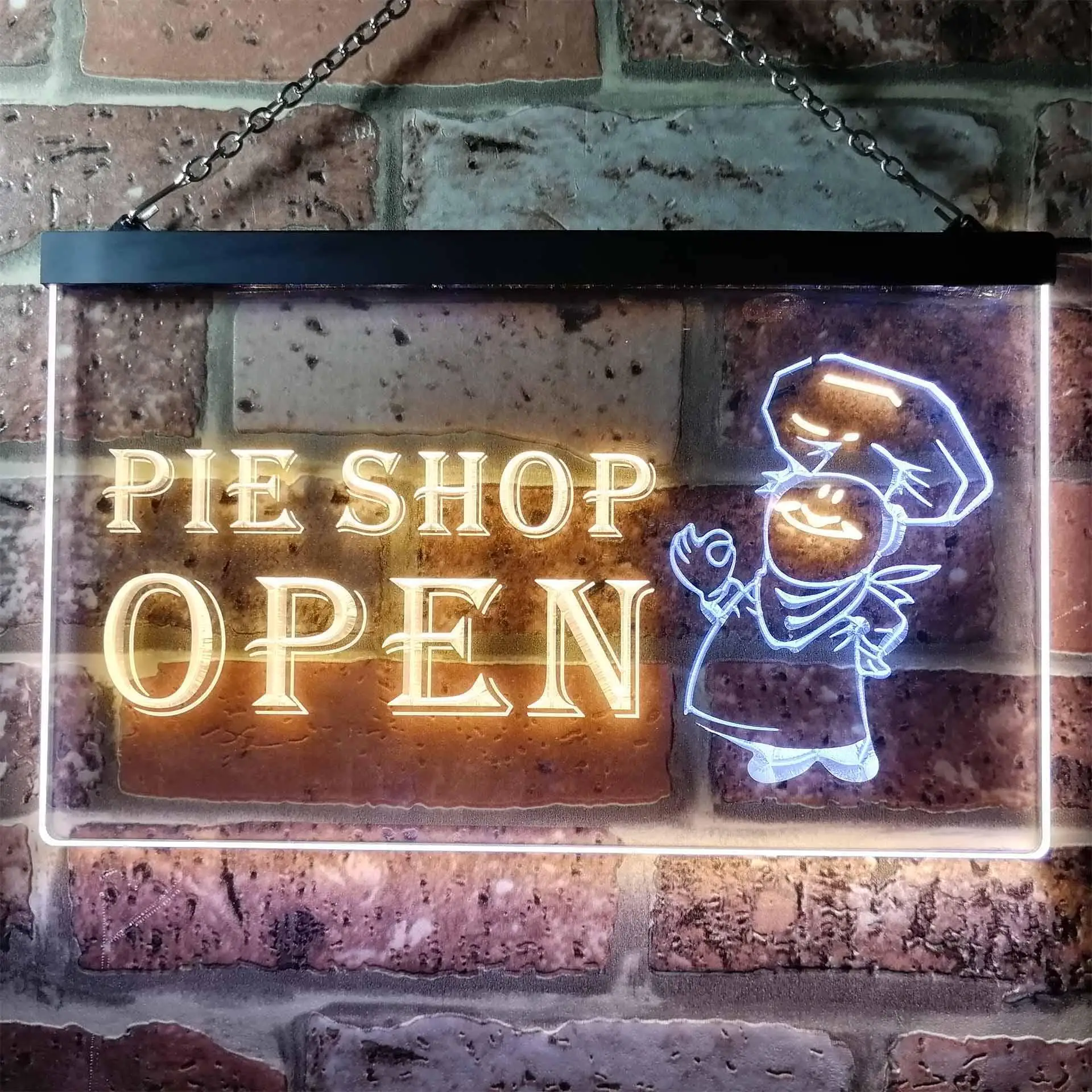 

Pie Shop Open Dual Color Led Neon Sign st6-i0880
