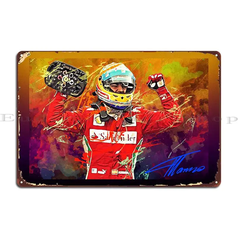 Fernando Alonso Metal Plaque Poster Wall Cave Iron Party Club Wall Decor Wall Mural Tin Sign Poster