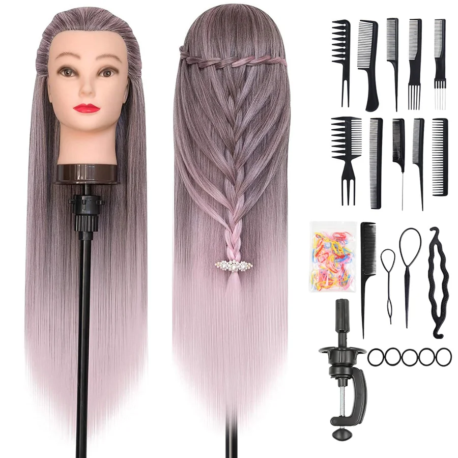 26 Inch Ombre Hair Mannequin Head for Braiding Practice