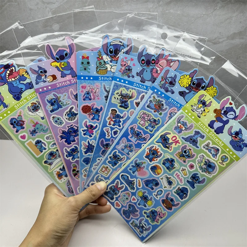 50pcs Disney Stitch Laser Stickers DIY Decorative Bookkeeping Stickers Prizes Office Supplies Wholesale