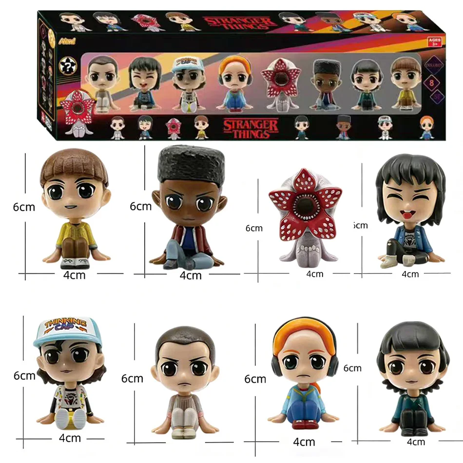 

8 фигурок-брелоков в стиле Stranger Things: Элевин, Демогоргон, Дастин, Барб, Стив, Робин. Виниловые игрушки, карманные фигурки, модели-брелоки.