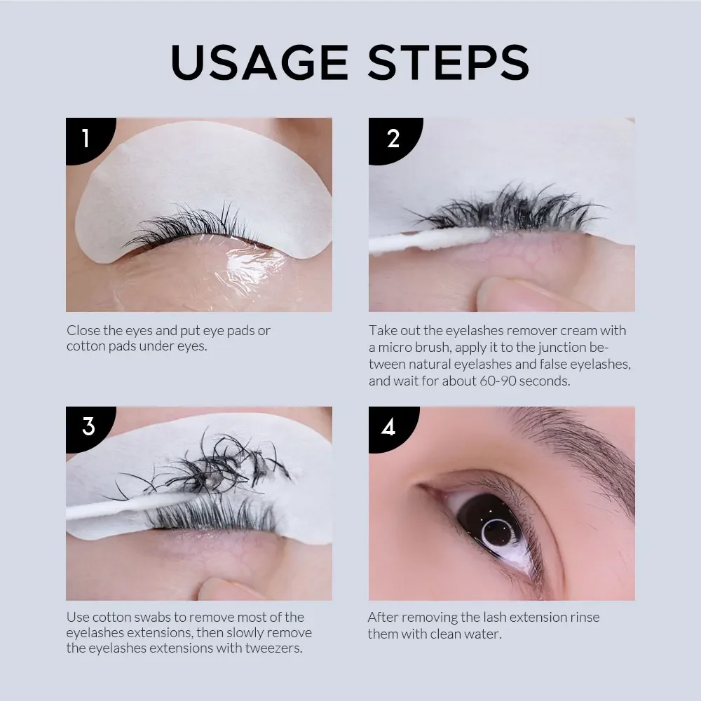 Gollee 5/10 PCS Professional Eyelash Glue Remover Cream - Quick Gentle Dissolver, Safe for Lash Extensions & Sensitive Eyes