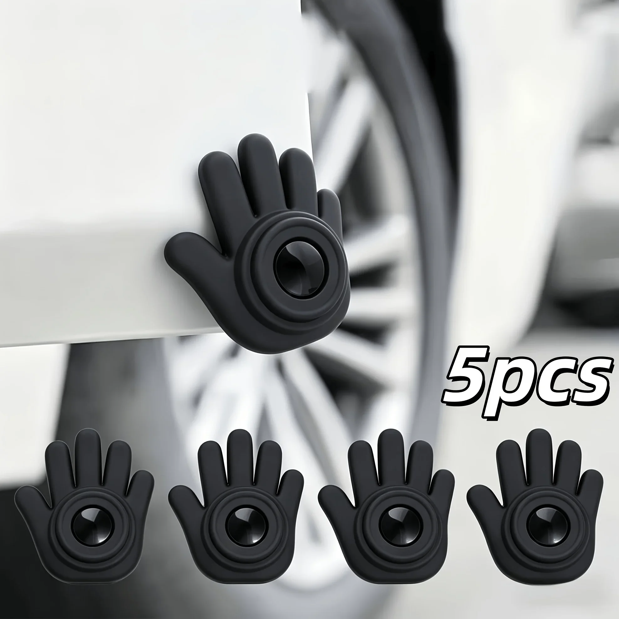 5pcs- Car Anti-collision Pads with Palm-shaped Design, Shock Absorption, Suitable for Bumpers, Rearview Mirrors, and Door Edges